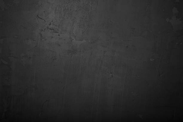 istock Highly detailed and empty black concrete wall. Dark background, horizontal 510583500
