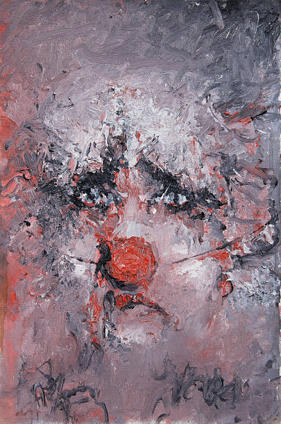 Clown An oil painting of a sad clown drawing of the how to draw a crying face stock illustrations