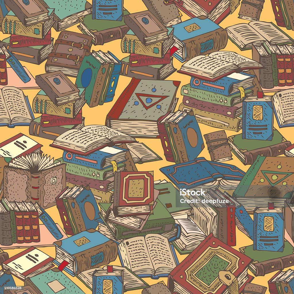 Patterned Books Books Seamless Pattern Stock Illustration - Download Image Now ...