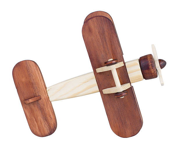 istock Wooden airplane model bottom view isolated 510587296