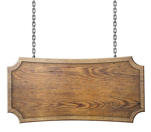 istock wood sign on chain isolated 510588278