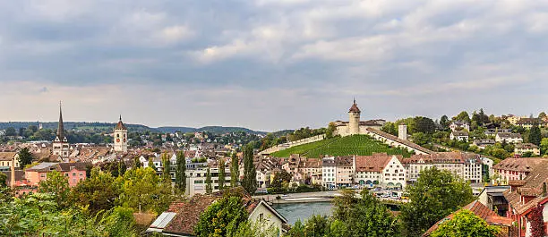 Schaffhausen is a Swiss city in the canton of the same name, whose old town conserves many fine Renaissance buildings decorated with frescoes. The city symbol is the Munot, a16th century fortification surrounded by vineyards which hosts various events.