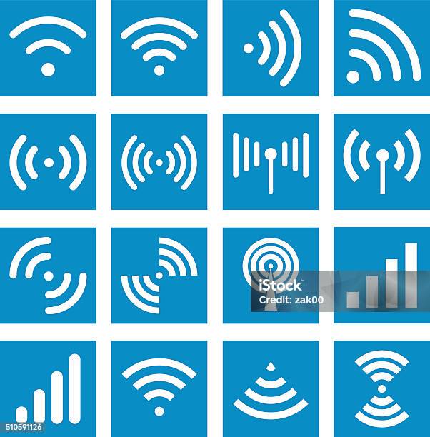 Wifi Icons Illustration Stock Illustration - Download Image Now - Wireless Technology, Radio Wave, Icon Symbol