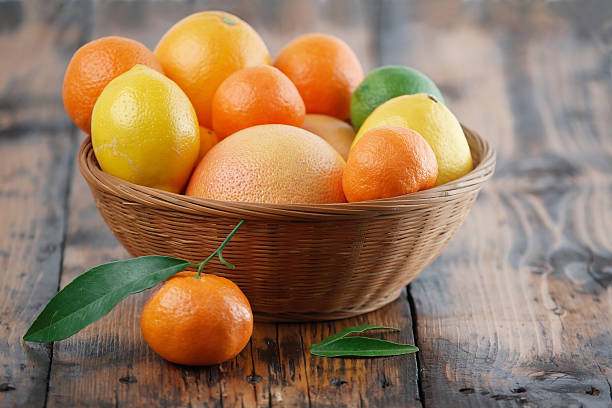 Cesta de Citrus - foto de stock