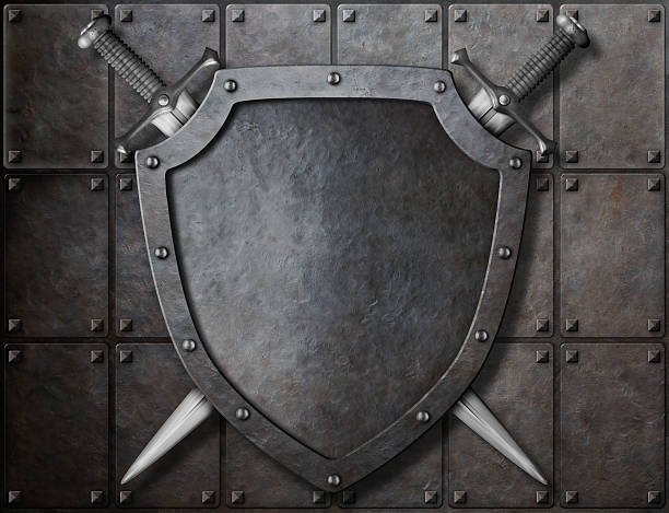 istock knight shield and two swords over armor plates 510610930