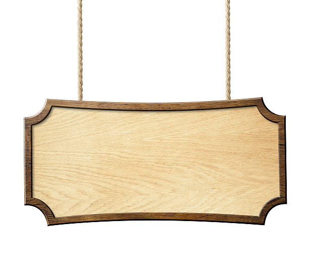 istock wood sign hanging on ropes isolated 510611814