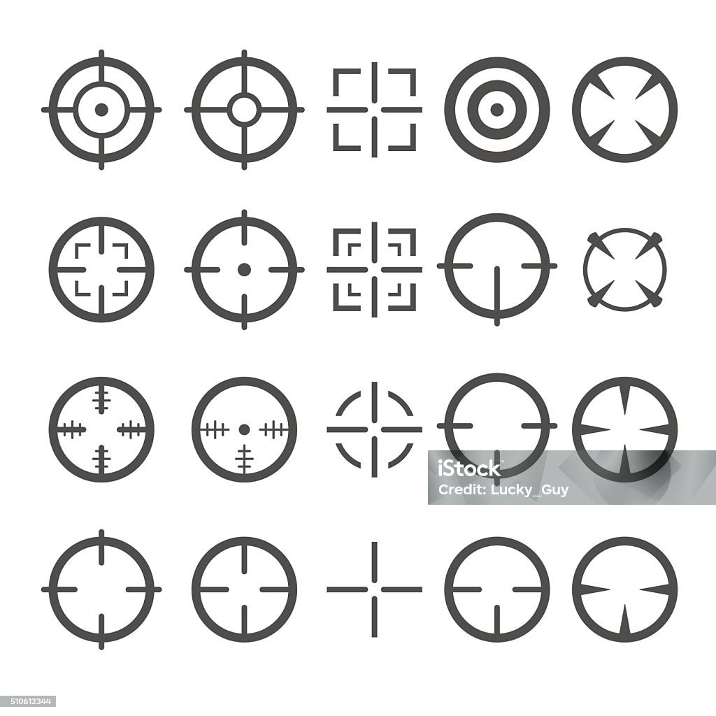 Fadenkreuz Symbol-Set. Ziel Maus Cursor Hinweise. Vektor - Lizenzfrei Icon Vektorgrafik