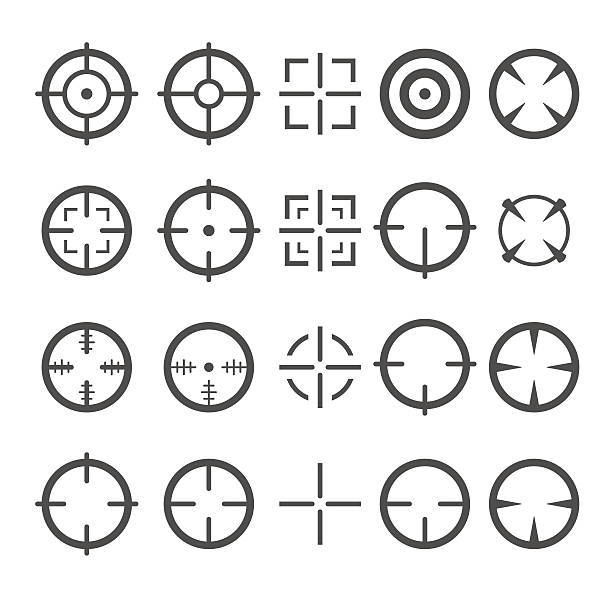 十字アイコンセットます。ターゲットマウスのカーソルがポインタます。ベクター - crosshair gun rifle sight aiming点のイラスト素材／クリップアート素材／マ�ンガ素材／アイコン素材