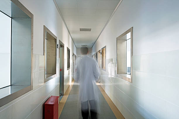 istock long corridor in the hospital. 510613131