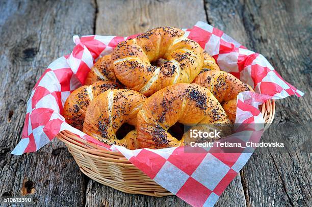 Homemade Bagel With Poppy Seeds Selective Focus Stock Photo - Download Image Now - American Culture, Appetizer, Art And Craft