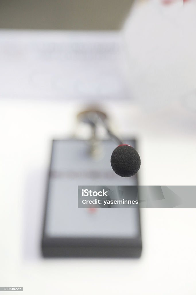 Delegate Microphone Business Meeting Accessibility Stock Photo