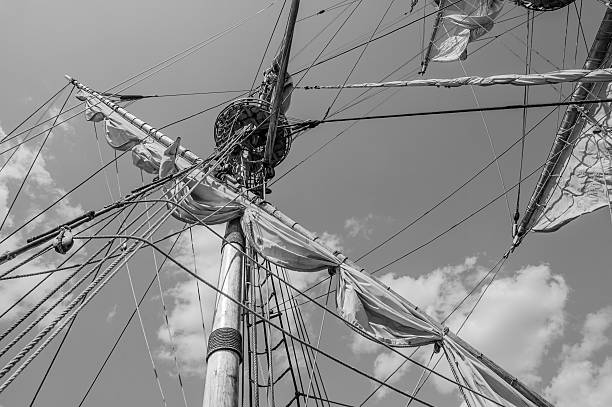 istock Mast with sails of an old sailing vessel 510615956