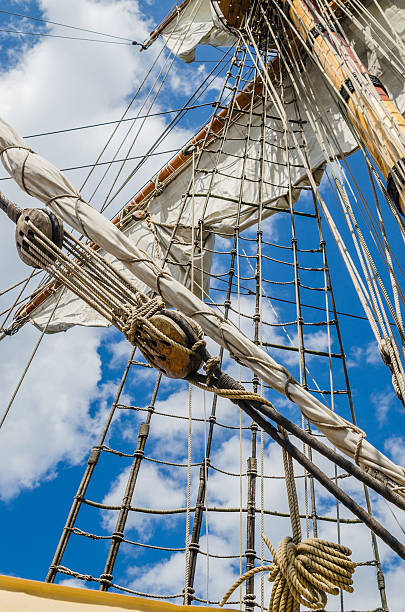 istock Mast with sails of an old sailing vessel 510616504