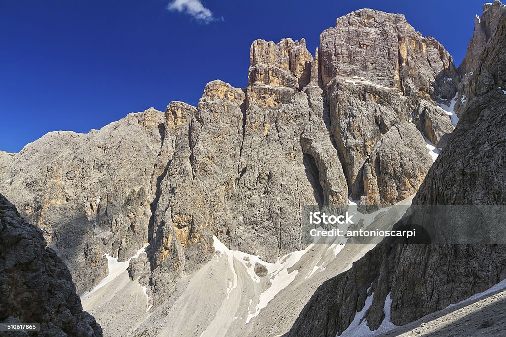 Dolomites - Piz da Lech Piz da Lech peak in Sella mount from Mezdi valley, Italian Dolomites Alto Adige - Italy Stock Photo
