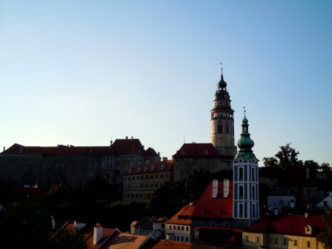 Chesky Krumlov, Czech Republic: August, 10th, 2010: The View of Chesky Krumlov at dusk.