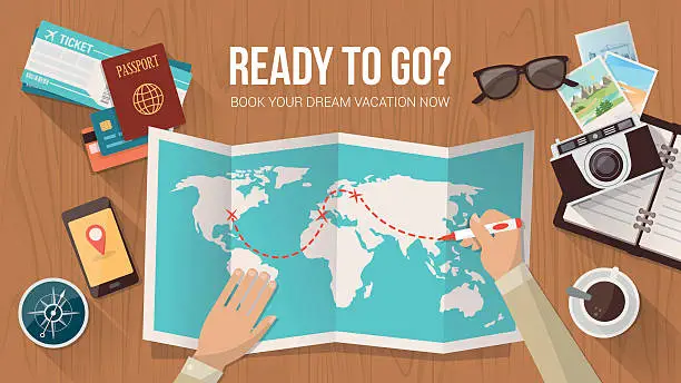 Vector illustration of Travel planning