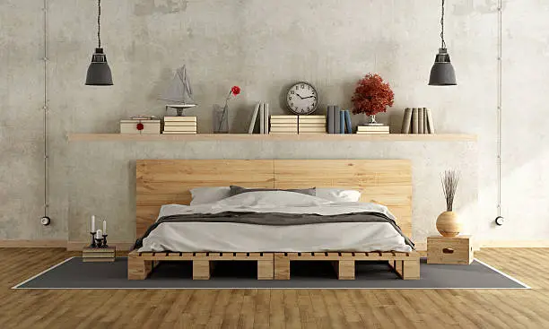 Photo of Bedroom with pallet double bed