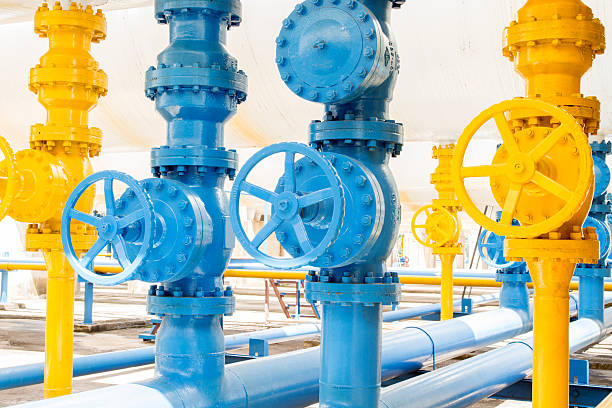 istock Valves at gas plant 510622820