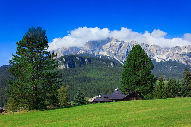 chapel at beautiful dolomites mountains