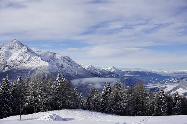 beautiful mountainrange in Switzerland stock photo