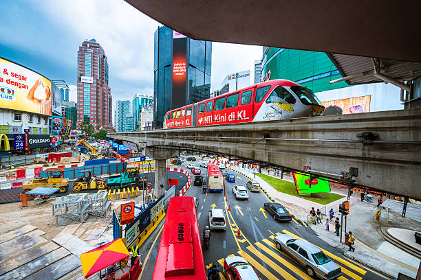 Downtown Kuala Lumpur With Road Train Billboards And Cars Stok Fotoğraflar  & Kuala Lumpur'nin Daha Fazla Resimleri - iStock