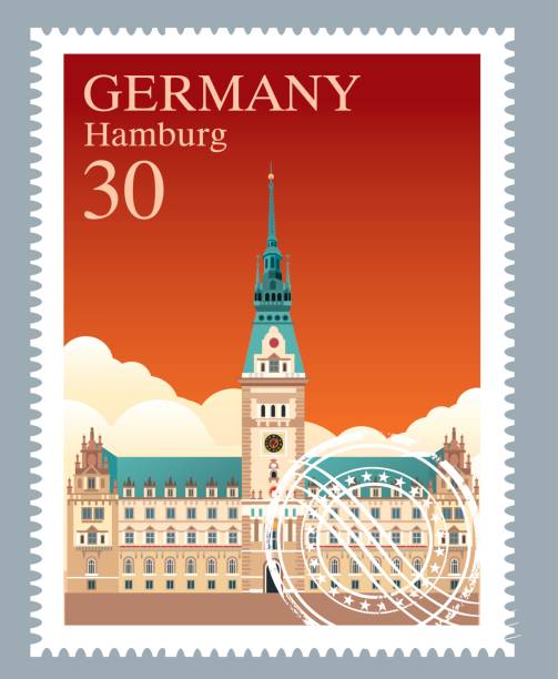 германия марка - hamburg stock illustrations