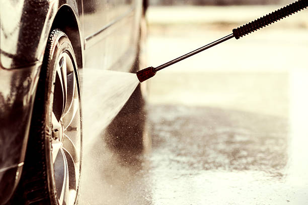 car wash - washing water car cleaning - fotografias e filmes do acervo