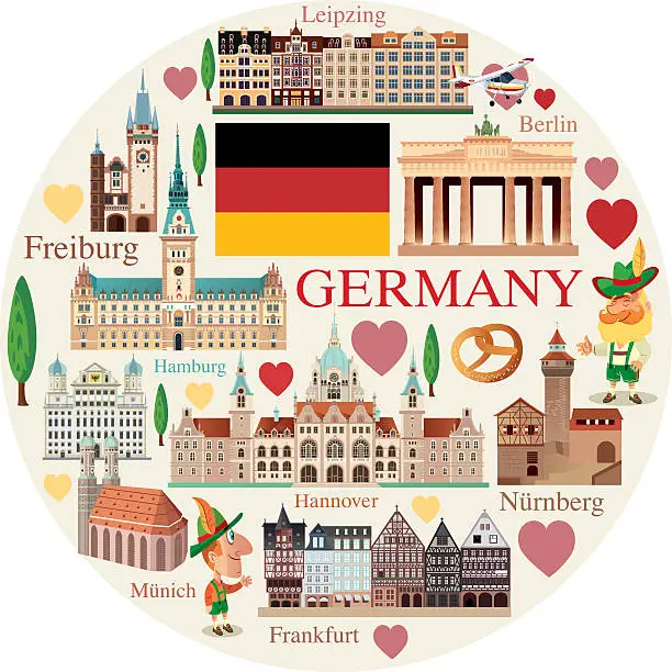 Vector illustration of Germany travels