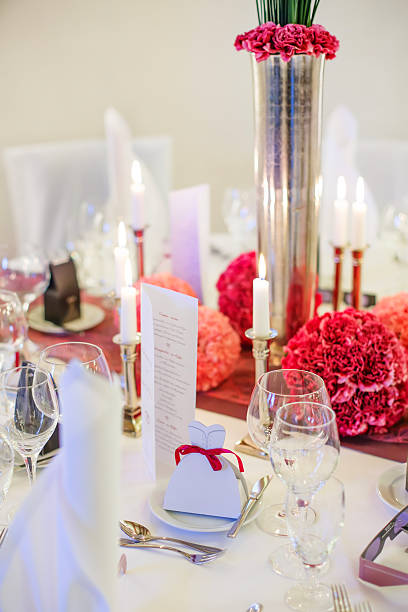 istock Elegant table set  for wedding or event party in red 510628714