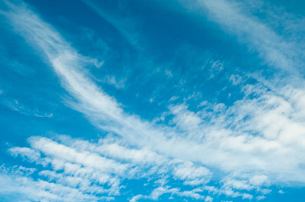 Niebieski cloundscape widok diffent texutred w kolorowe niebo, Bakuriani góry – zdjęcie