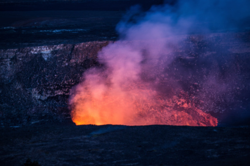 Volcano erupting slowly