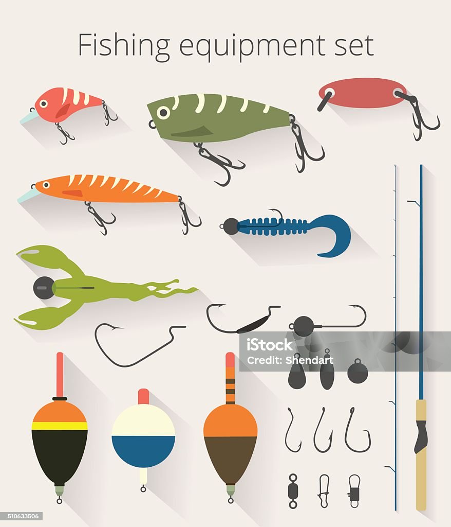 Fishing Set Accessories For Spinning And Bait Float Stock