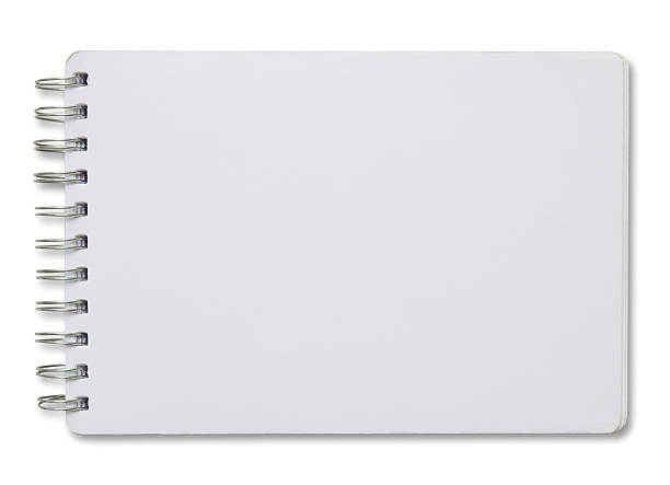 空白の白いスパイラルノート - note pad paper spiral diary ストックフォトと画像