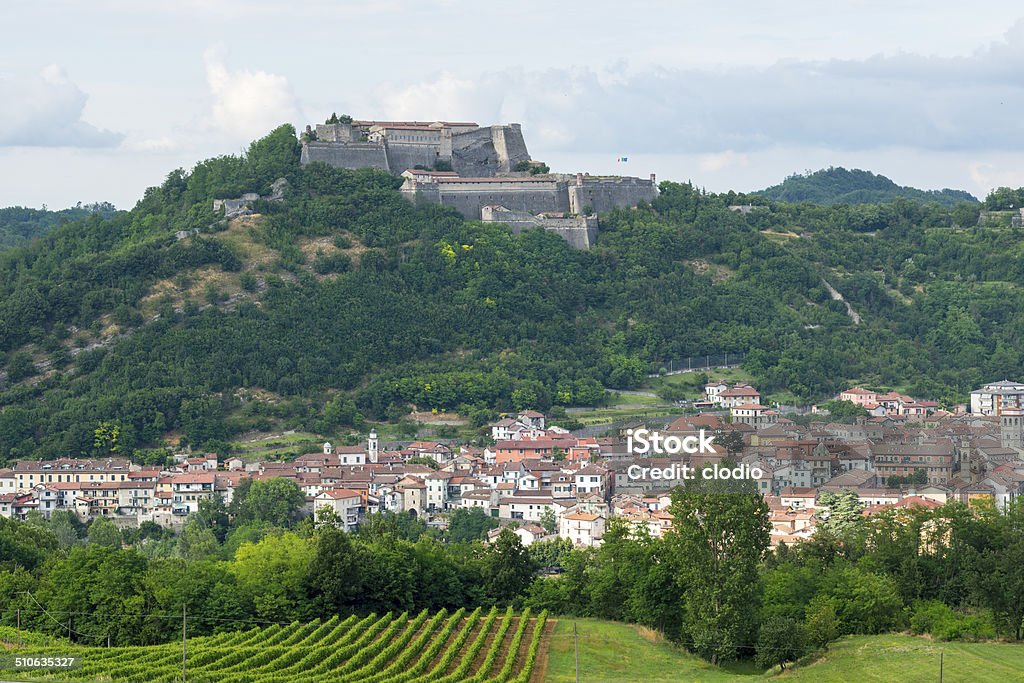 Gavi (Piedmont, Italy) Gavi (Alessandria, Piedmont, Italy), panoramic view with the historic fortress Alessandria Stock Photo