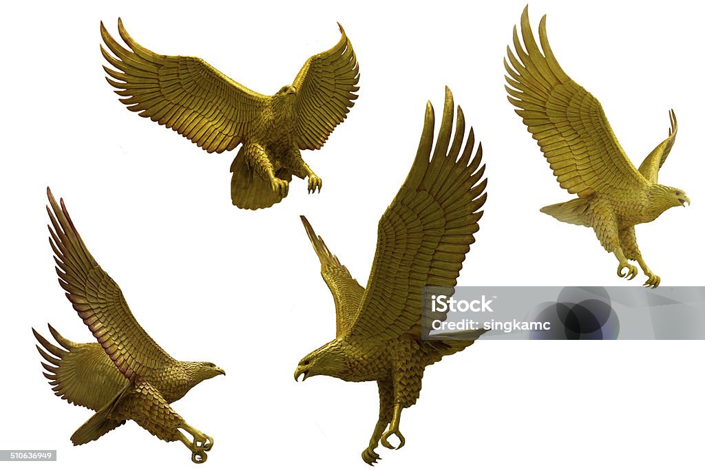Golden eagles statue with big expanded wings Golden eagles statue with big expanded wings Stock Photo Falcon - Bird Stock Photo