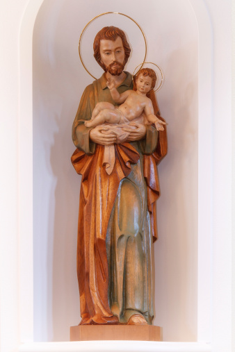 Wooden statue of St. Joseph.