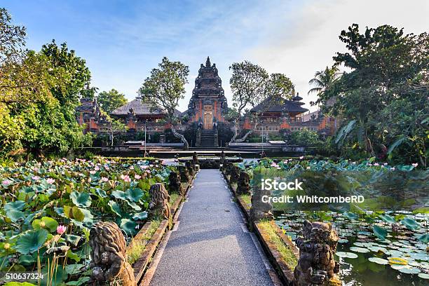 Lotus Temple In The Early Morning Stock Photo - Download Image Now - Ubud, Bali, Palace