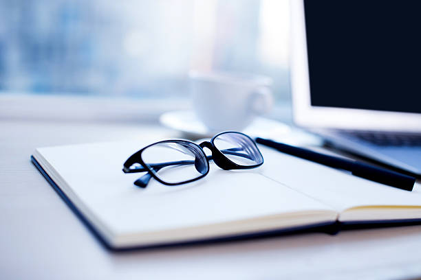 istock Glasses in the focus, workspace, laptop 510638618