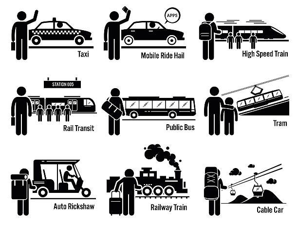 陸の公共交通機関、人の車両設定 - commuter点のイラスト素材／クリップアート素材／マンガ素材／アイコン素材