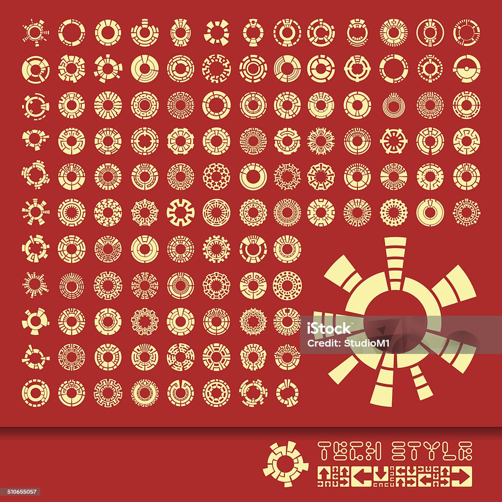 Multi Element Graphic Example Collection Of Different Graphic Elements Stock Illustration - Download ...