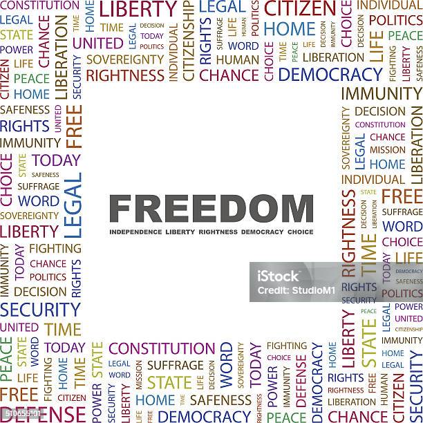 Freedom Stock Illustration - Download Image Now - Military, Word Cloud, Activity
