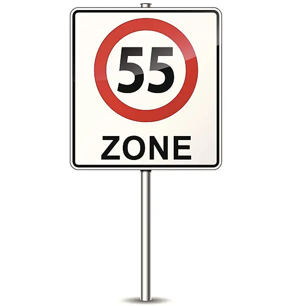 Vector illustration of Vector speed limit zone sign