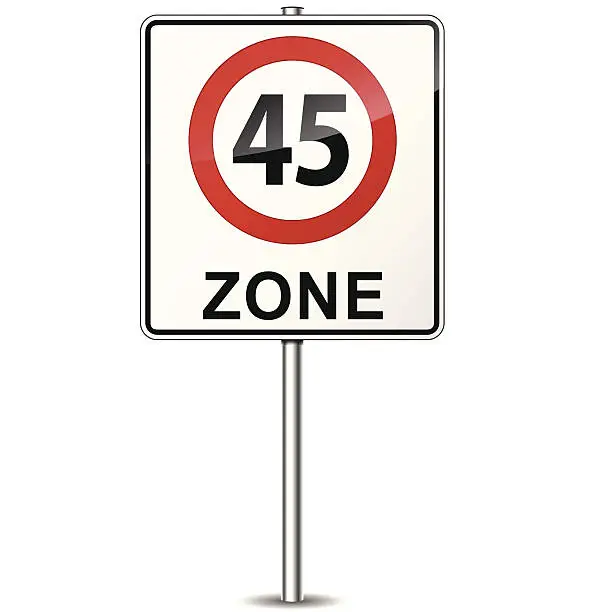 Vector illustration of Vector speed limit zone sign