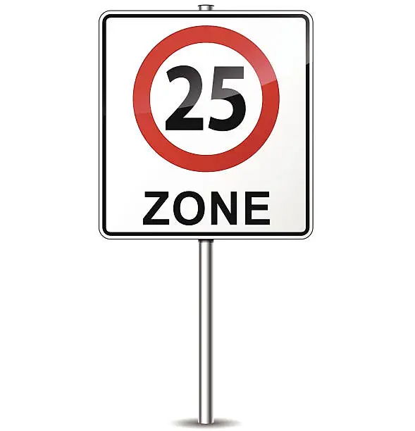 Vector illustration of Vector speed limit zone sign