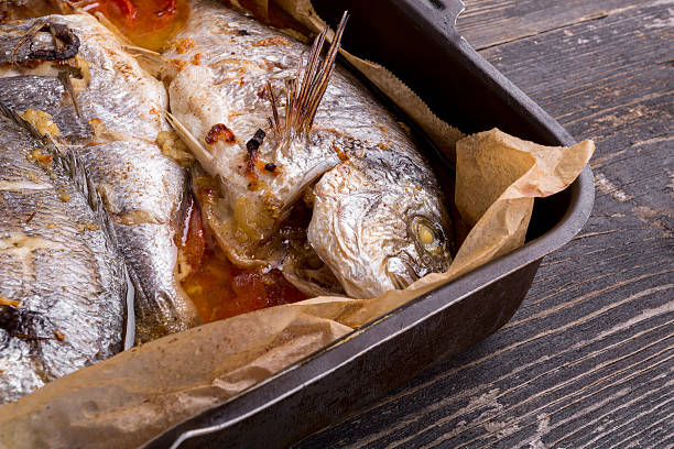istock seabass fish on a baking sheet 510658127