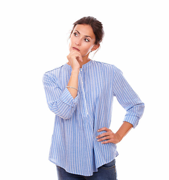 istock Pretty woman looking right and wondering 510659775