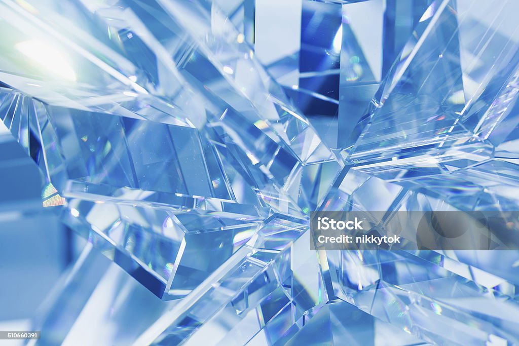 abstract blue crystal refractions abstract blue background of crystal refractions Crystal Stock Photo