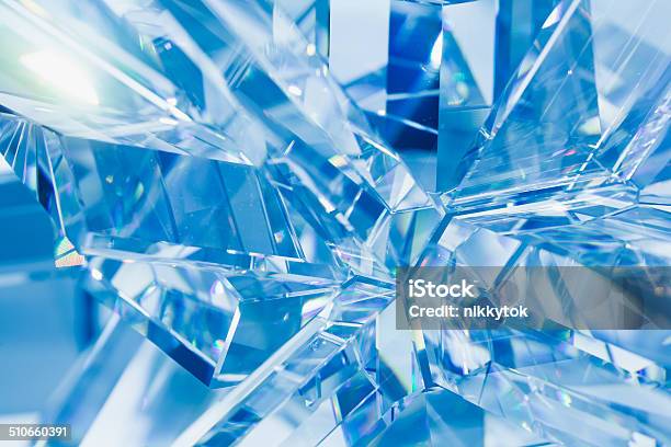 Abstract Blue Crystal Refractions Stock Photo - Download Image Now - Crystal, Diamond - Gemstone, Backgrounds
