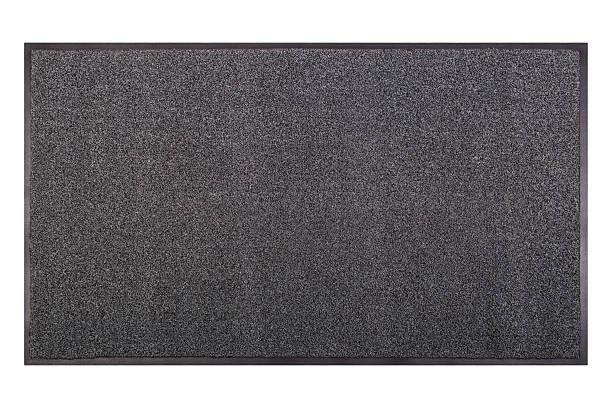 HTN dark gray dor mat, top wiev, isolated white