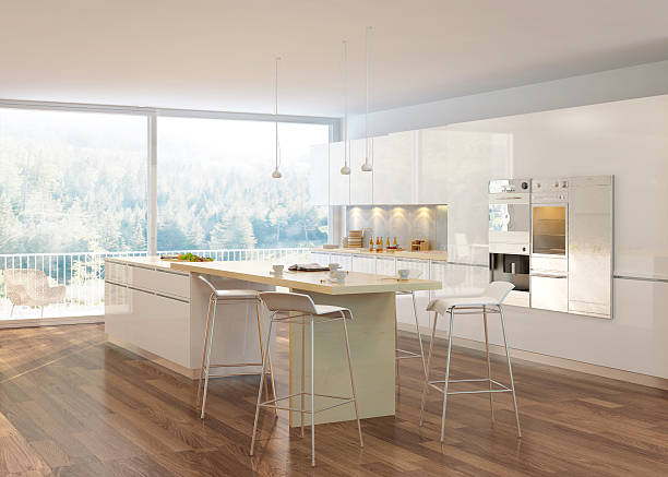 istock 3D rendering of a dining room 510674890